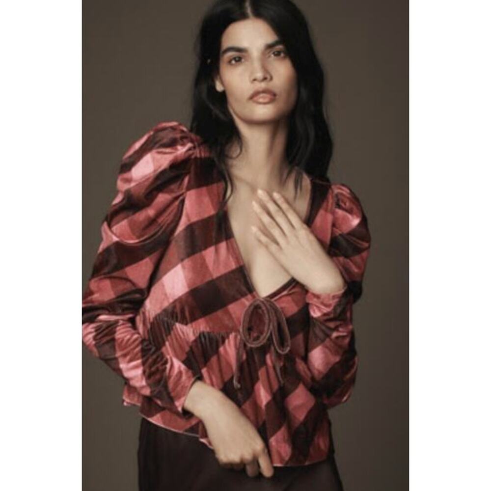 Maeve (Anthropologie) Velvet Babydoll Top - Size M - Picture 2 of 7
